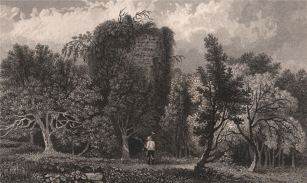 Rosamond's tower at Westenhanger Castle, near Hythe. Kent . SHEPHERD 1829